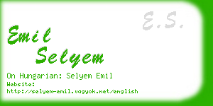 emil selyem business card